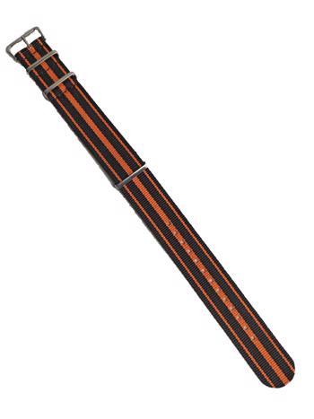 Sort og orange nato urrem, 18-22 mm – urrem fra Houmann